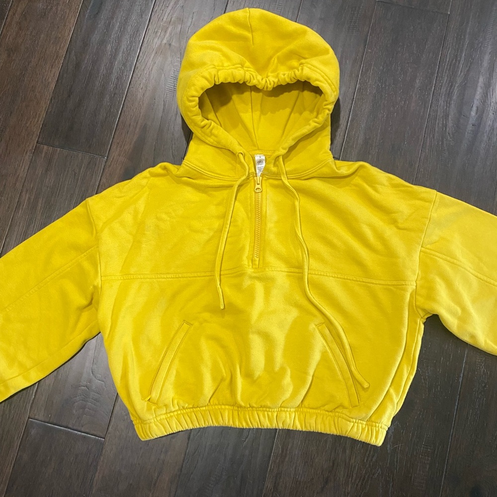 Alo yoga stadium crop 1/2 zip hoodie